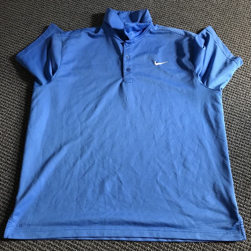 Nike‎ DriFit XL Light Blue Polo Shirt 351818-417 Short Sleeve Womens XL